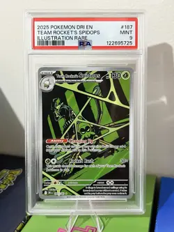 Pokemon TCG Team Rockets Spidops Card 187/182 Destined Rivals - Image 1