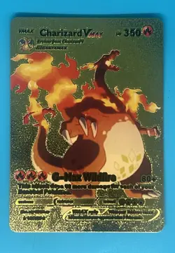 Pokemon Gold Foil Fan Art Card Charizard Vmax - Image 1