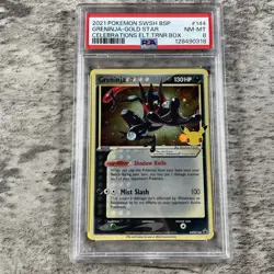 Pokemon Celebrations Black Star Promo Greninja Gold Star #144 PSA 8 Graded Card - Image 1