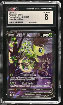 CELEBI V Fusion Strike Holo Alt Art #245 CGC 8 Pokemon [Nostalgium] - Image 1