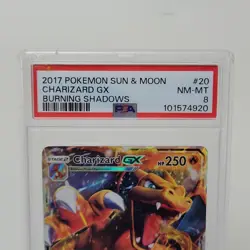 CHARIZARD GX (PSA 8) Pokemon Sun & Moon Burning Shadows 20/147 (Cracked Case) - Image 4