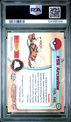 2000 TOPPS CHROME POKEMON T.V. #59 ARCANINE PSA 8 - Image 2