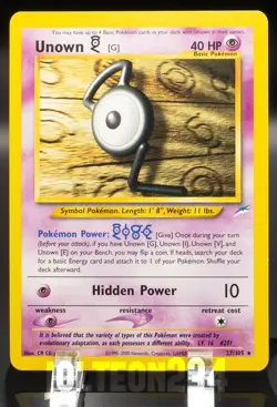 Pokemon TCG Card - Unown [G] 27/105 Neo Destiny Rare Vintage - Image 1