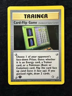 POKEMON NEO GENESIS 1ST EDITION UNCOMMON CARD-FLIP GAME TRAINER CARD 92/111 - Image 1