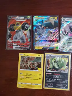 Pokemon 5 Card Lot Holos EX, V And Rare Cards , Great Value Set Building Lot23 - Image 2