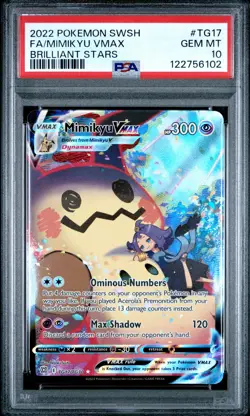 2022 POKEMON SWORD & SHIELD BRILLIANT STARS #TG17 FULL ART/MIMIKYU VMAX PSA 10 - Image 1