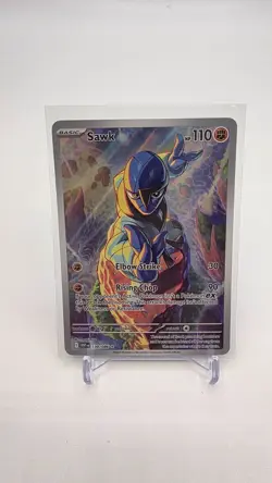 POKEMON TCG SCARLET VIOLET WHITE FLARE SAWK 130/086 ILLUSTRATION RARE NEAR MINT - Image 1