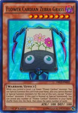 Yugioh! LP Flower Cardian Zebra Grass - DRL3-EN032 - Ultra Rare - 1st Edition Li - Image 1