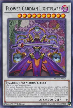 Yugioh! LP Flower Cardian Lightflare - RATE-EN045 - Rare - 1st Edition Lightly P - Image 1