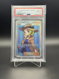 PSA 10 Lady Full Art Trainer SM Hidden Fates SV86/SV94 Pokemon Card - Image 1