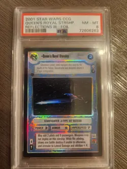 Star Wars CCG SWCCG Foil Queen's Royal Starship PSA 8 Reflections III 3 Card - Image 1