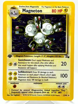 Magneton 11/62 Fossil 1st Ed Holo Rare WotC 1999 Vintage Pokemon TCG Card - Image 1