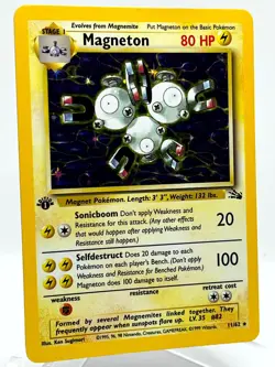 Magneton 11/62 Fossil 1st Ed Holo Rare WotC 1999 Vintage Pokemon TCG Card - Image 2