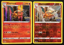 Pokemon Go TCG 2 Charizards Reverse + Full Holo Rare Card 010/078 NM - Image 1
