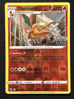 Pokemon Go TCG 2 Charizards Reverse + Full Holo Rare Card 010/078 NM - Image 4