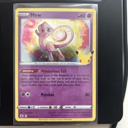 Mew Celebrations Holo Rare Card 011/025 Near Mint NM Condition - Image 1