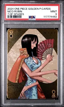 PSA 9 Nico Robin 7 of Spades One Piece Golden Poker Playing Cards - Image 1