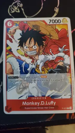 One Piece Card Game Monkey D. Luffy P-001 Super Pre-Release Participant Promo - Image 1