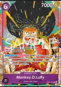 One Piece Card Game Monkey.D.Luffy OP07-073 bandai fest promo English - Image 1