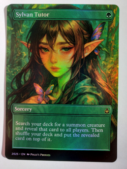 Sylvan Tutor FOIL Proxy Playtest Card Custom Fantasy Anime Elf Girl Art Design - Image 3