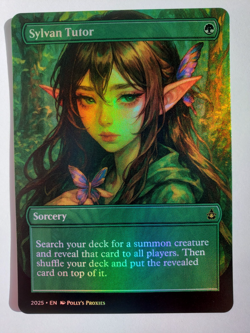 Sylvan Tutor FOIL Proxy Playtest Card Custom Fantasy Anime Elf Girl Art Design - Image 4