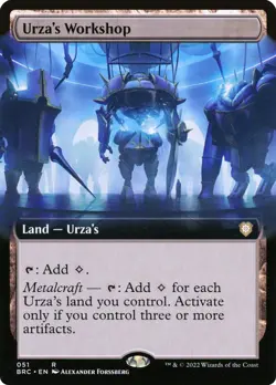 1 x FOIL Urza's Workshop (Extended Art) The Brothers' War Commander - Near Mint - Image 1
