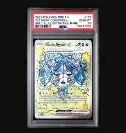 2025 Pokemon Prismatic Evolutions Wellspring Mask Ogerpon EX #152/131 SIR PSA 10 - Image 1