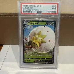 2020 Pokemon SWSH Eldegoss V Champion's Path #005 PSA 9 Mint - Image 1