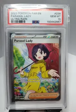 2023 Parasol Lady Pokemon Paradox Rift 238 Ultra Rare PSA 10 GEM MINT - Image 1