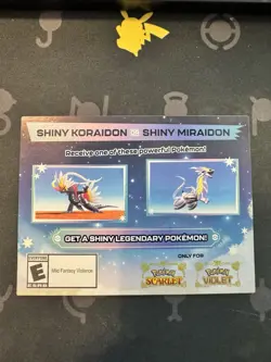 BRAND NEW - Pokemon Scarlet/Violet - Shiny Koraidon/Miraidon Gamestop Promo Code - Image 1