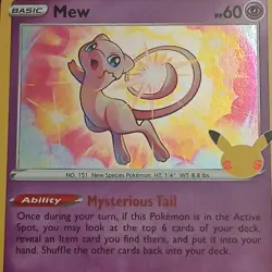 Mew 011/025 Celebrations 25th Anniversary Holo Rare Pokemon TCG Near Mint - Image 3