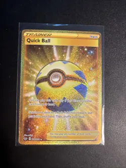 Quick Ball (Secret) 216/202 Pokemon SWSH01: Sword & Shield Base Set Secret Rare - Image 2