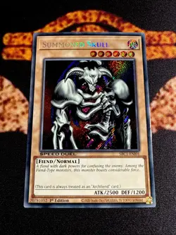 🔥YUGIOH • SUMMONED SKULL • SECRET RARE • SBC1-ENI01 • 1st EDITION • NM🔥 - Image 2