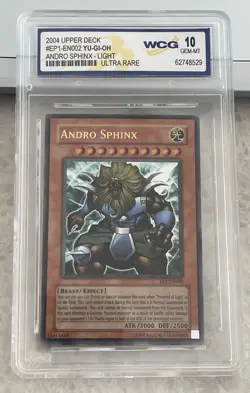 YuGiOh Andro Sphinx #EP1-EN002 Graded WCG 10 Gem Mint - Image 1