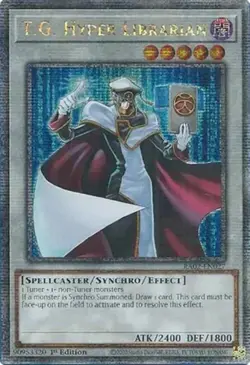 Yugioh! T.G. Hyper Librarian - RA02-EN027 - Quarter Century Secret Rare - 1st Ed - Image 1