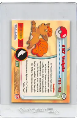 VULPIX #37 - GREEN Logo - NON-HOLO - SERIES 1 - TOPPS Pokemon Card - NM/LP - Image 2