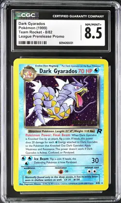 CGC 8.5 Dark Gyarados PRERELEASE Team Rocket 8/82 Holo Pokemon Card NM/MINT+ psa - Image 1