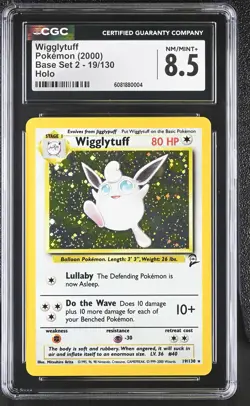 CGC 8.5 Wigglytuff 2000 Base Set 2 19/130 Holo Pokemon Card - Image 1