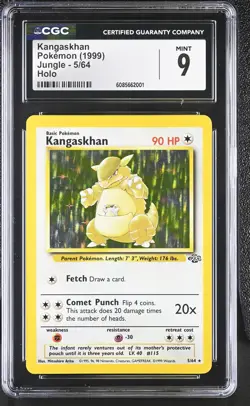 CGC 9 MINT Kangaskhan 1999 Jungle 5/64 Holo Pokemon Card - Image 1
