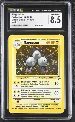 CGC 8.5 Magneton 2000 Base Set 2 9/130 Holo SWIRL Pokemon Card - Image 1