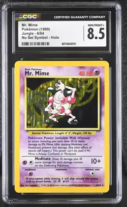 CGC 8.5 Mr. Mime 1999 Jungle 6/64 No Set Symbol Holo Pokemon Card - Image 1