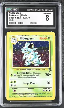 CGC 8 Nidoqueen 2000 Base Set 2 12/130 Holo Pokemon Card - Image 1