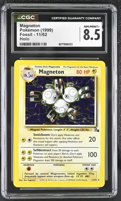 CGC 8.5 Magneton 1999 Fossil 11/62 Holo Pokemon Card - Image 1