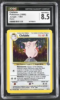 CGC 8.5 Clefable 1999 Jungle 1/64 Holo Pokemon Card - Image 1