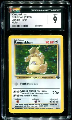 CGC 9 Kangaskhan Holo Rare Jungle 1999 Pokemon Card #5 - Image 1
