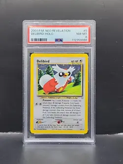 Pokemon Cards: Neo Revelation Rare Holo: Delibird 5/64: PSA 8 - Image 1