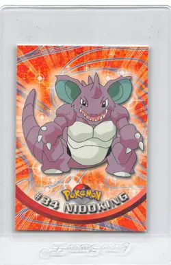 Nidoking #34 - GREEN LOGO - NON-HOLO - Series 1 - TOPPS POKEMON CARD - NM/LP - Image 1