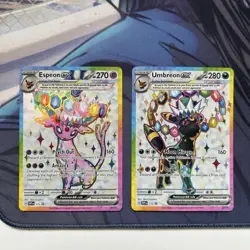 Pokemon Prismatic Evolutions Umbreon & Espeon Figure Collection Promo Cards - Image 1