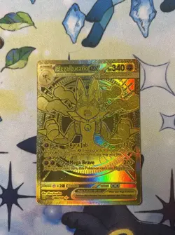 2025 Mega Lucario EX 188/132 Hyper Rare Gold Mega Evolutions Pokemon Card NM - Image 1