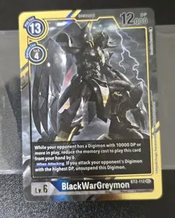 BlackWargreymon Alternate Art BT2-112 SEC Secret Rare Digimon Card LP - Image 1